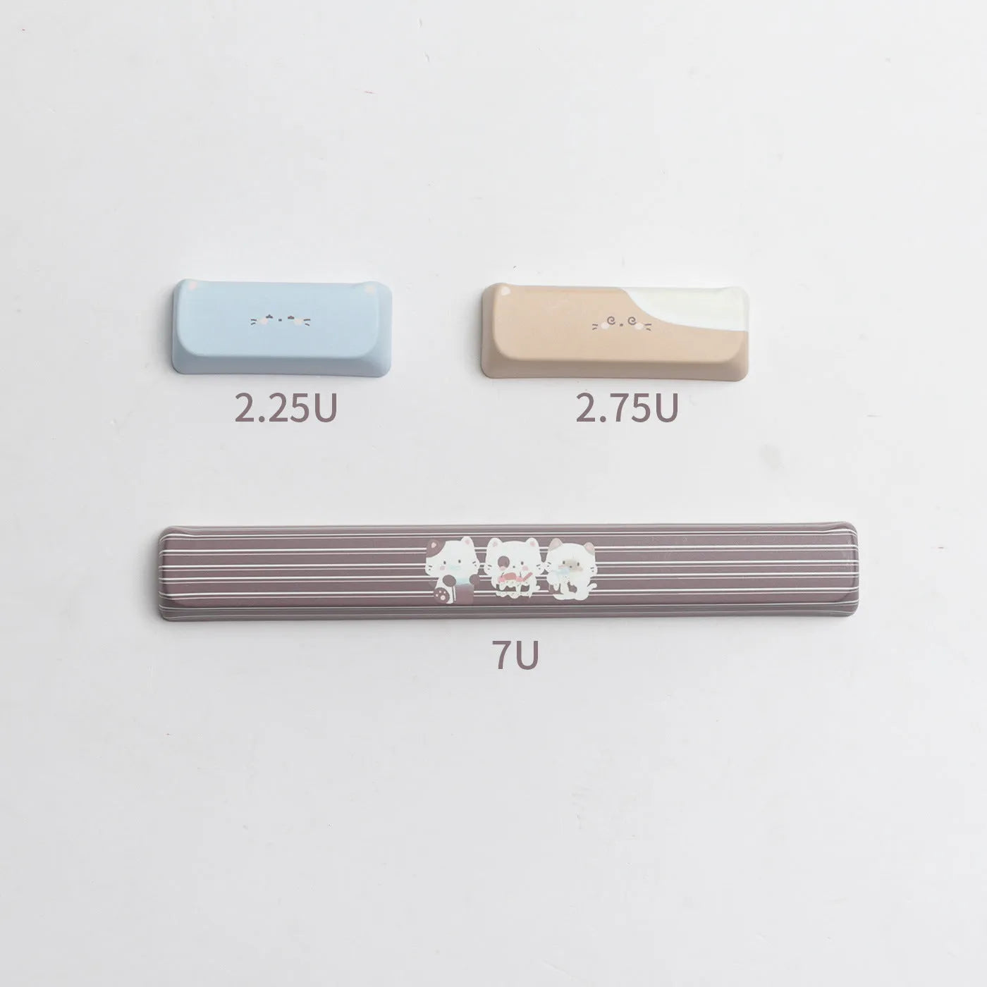 Sea salt cat themed PBT mechanical keyboard keycap set with March 7u spacebar supplement