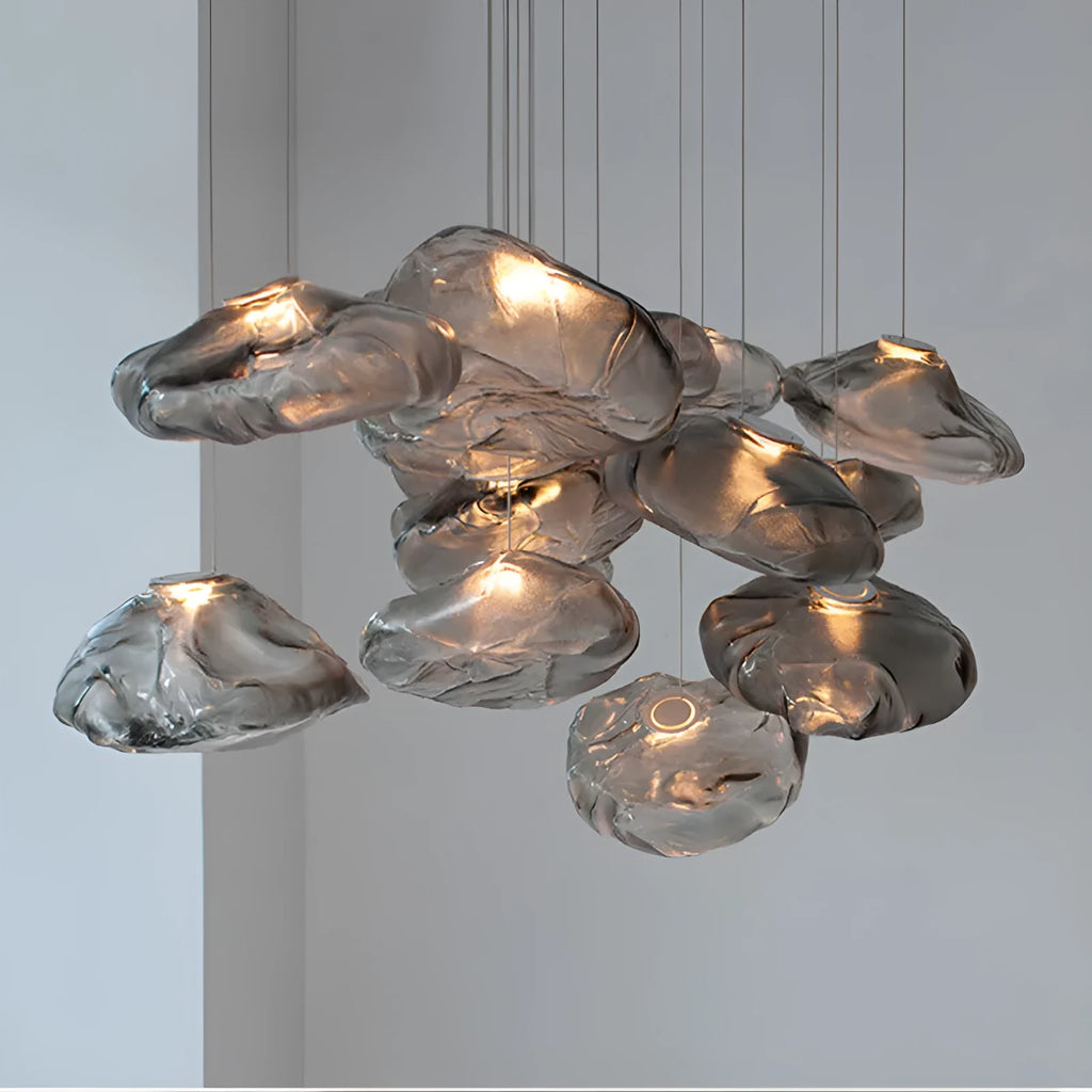 Modern European style glass decorative chandelier with transparent shade in two size options