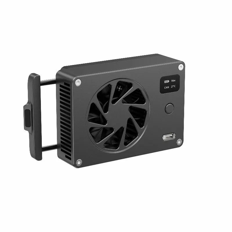 Black aluminium PC cooling radiator with fins, measuring 89mm by 52mm.