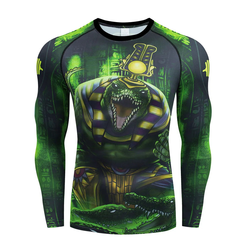 Men's slim fit long sleeve sports top and trousers set, ZF016 style with print pattern.