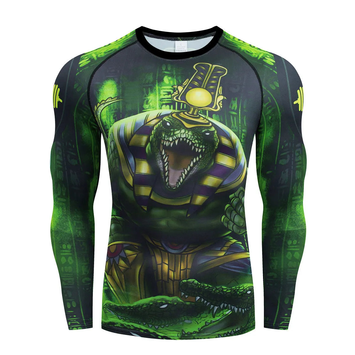 Men's slim fit long sleeve sports top and trousers set, ZF016 style with print pattern.
