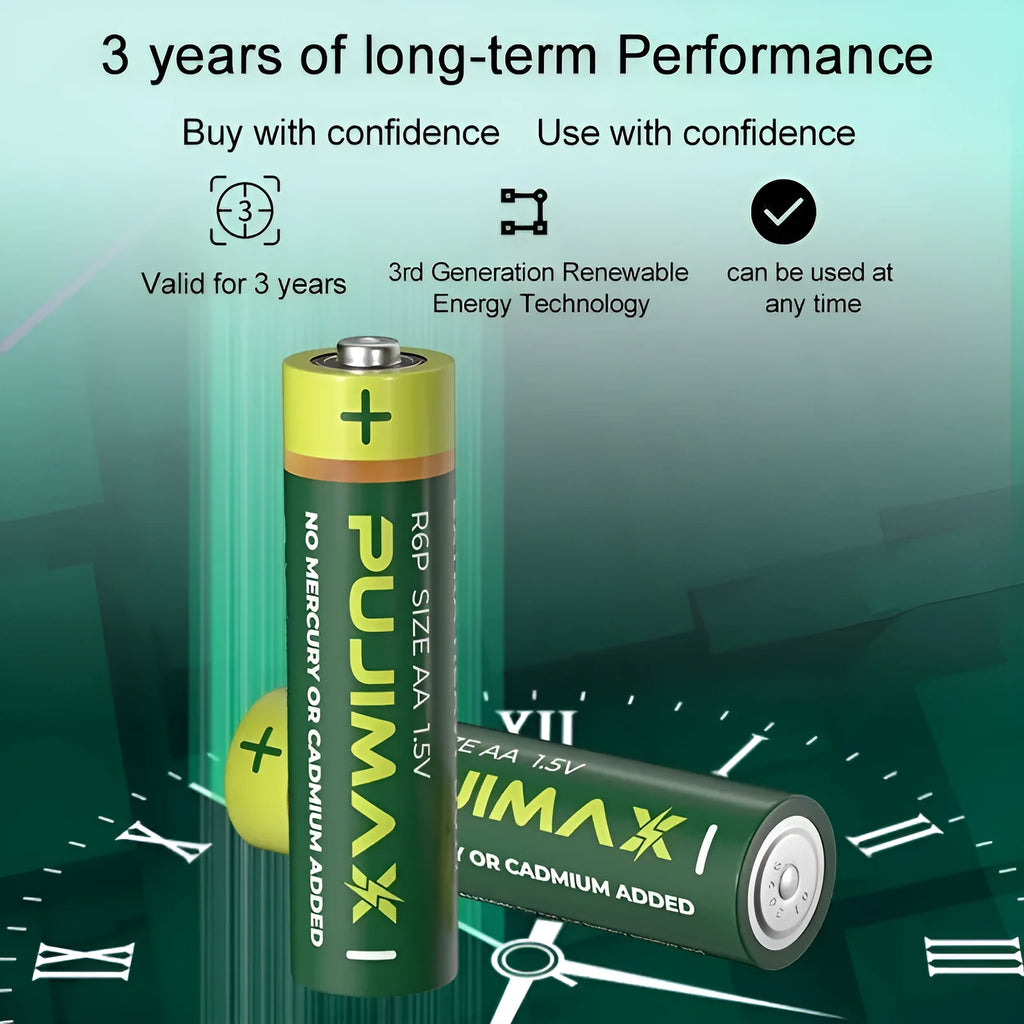 Bulk pack of 60 AA No 5 carbon zinc manganese dry batteries, standard size 1.5V for small toys