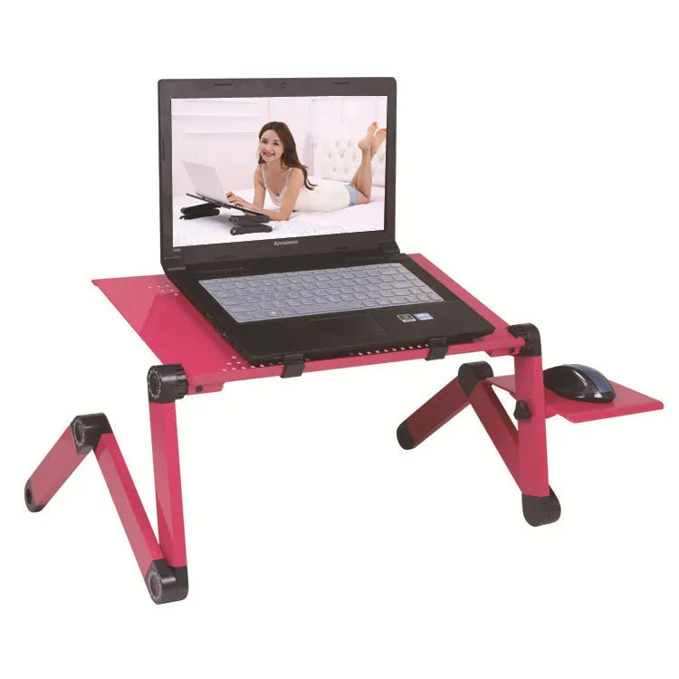 Red or black metal folding computer desk with cooling options in 420mm and 480mm sizes