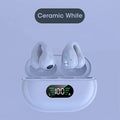 Q80 bone conduction Bluetooth headset ear clip in black with power display