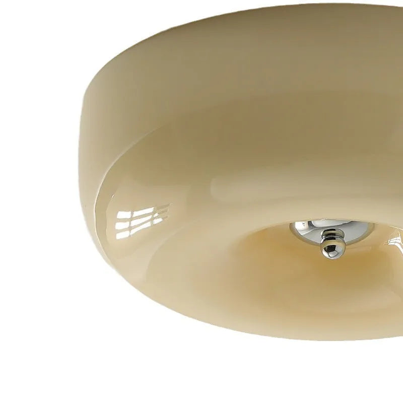 American style cream coloured bedroom ceiling light fixture with three-colour settings.
