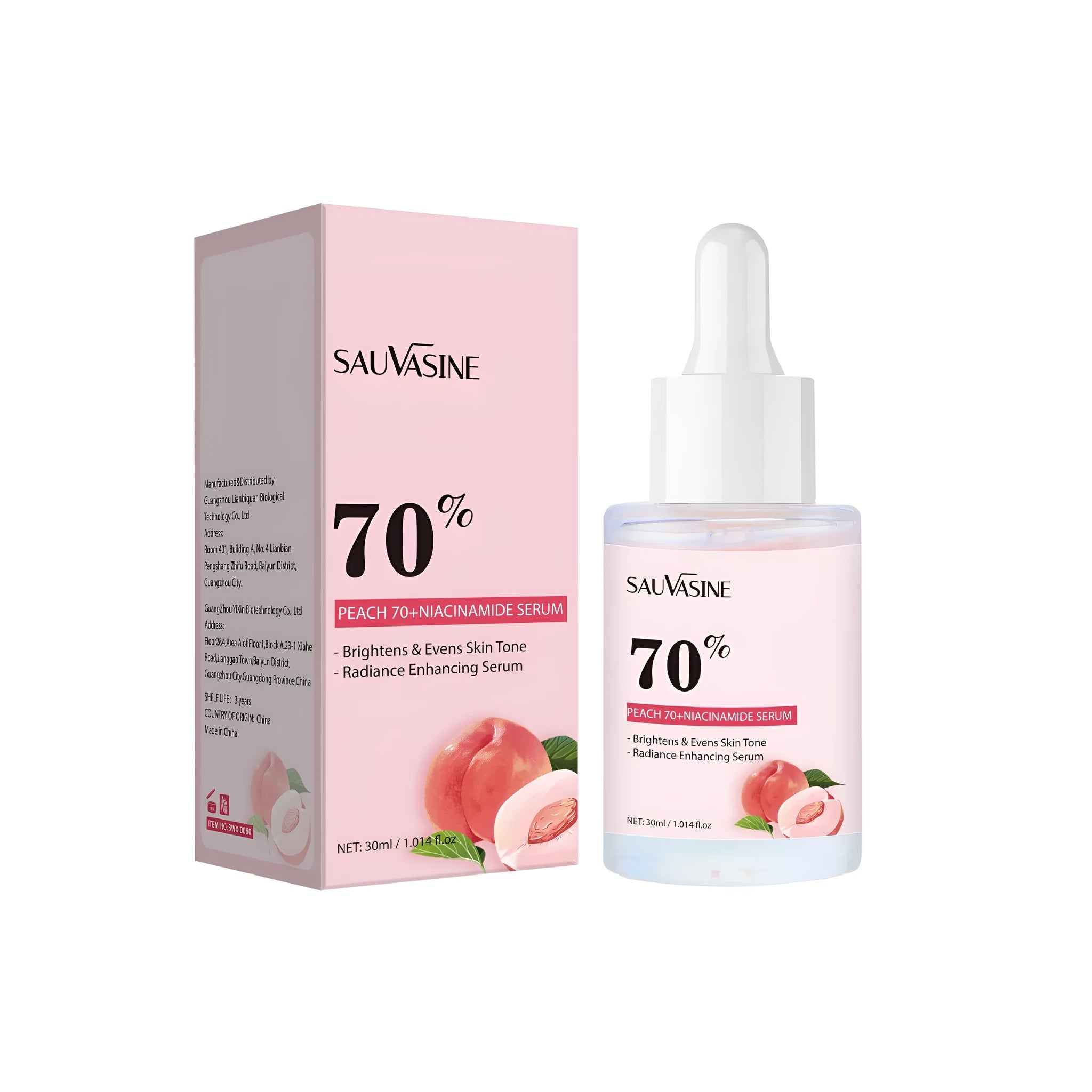 Nicotinamide care solution bottle 30ml with hydration moisturising properties