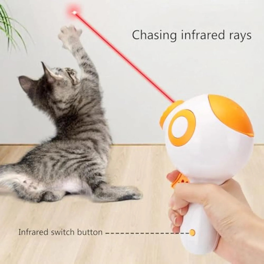 Green, orange, and pink coloured dog treat launcher toy with food dispenser