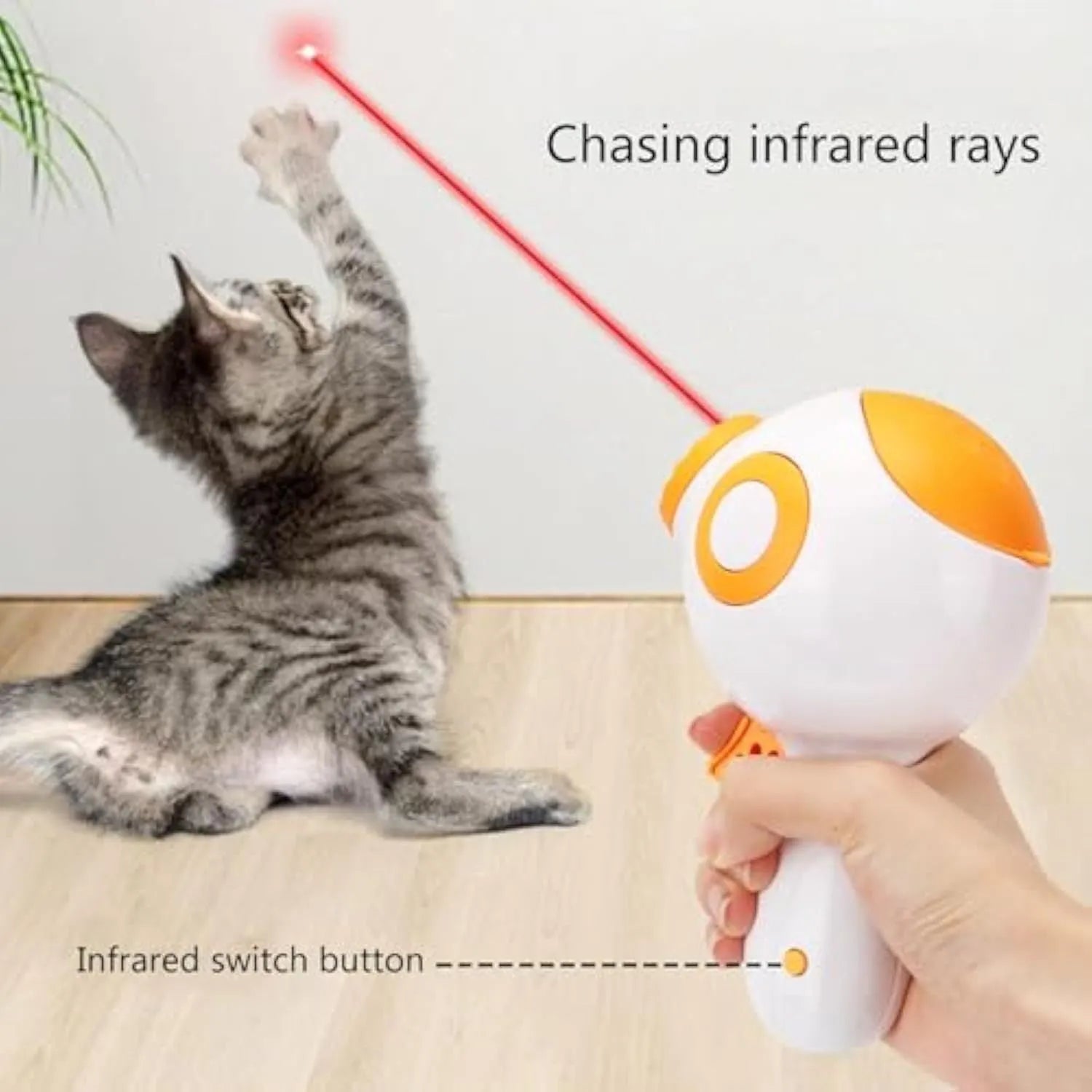 Green, orange, and pink coloured dog treat launcher toy with food dispenser