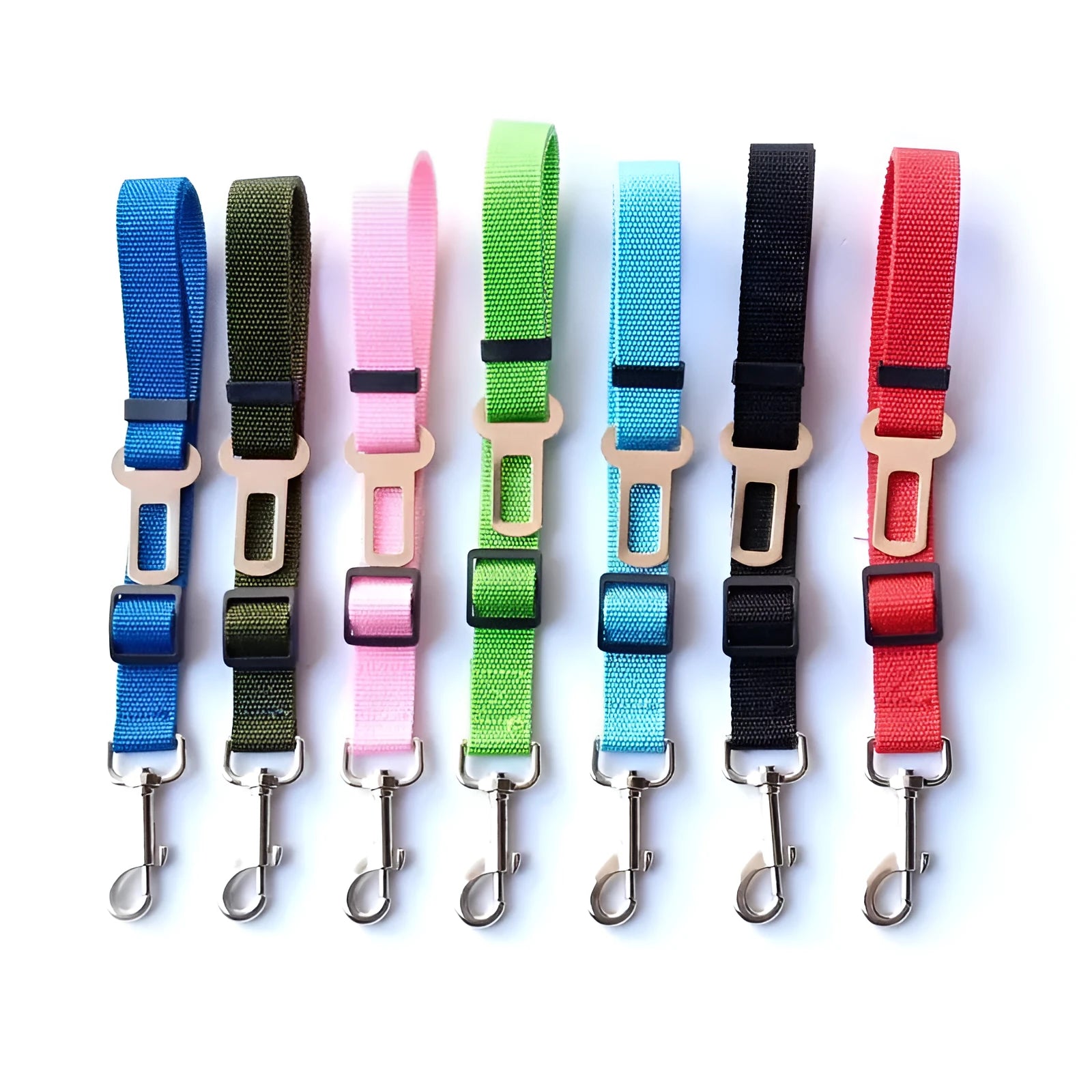Adjustable dog car safety seat belt restraint in orange, 2.5cm width