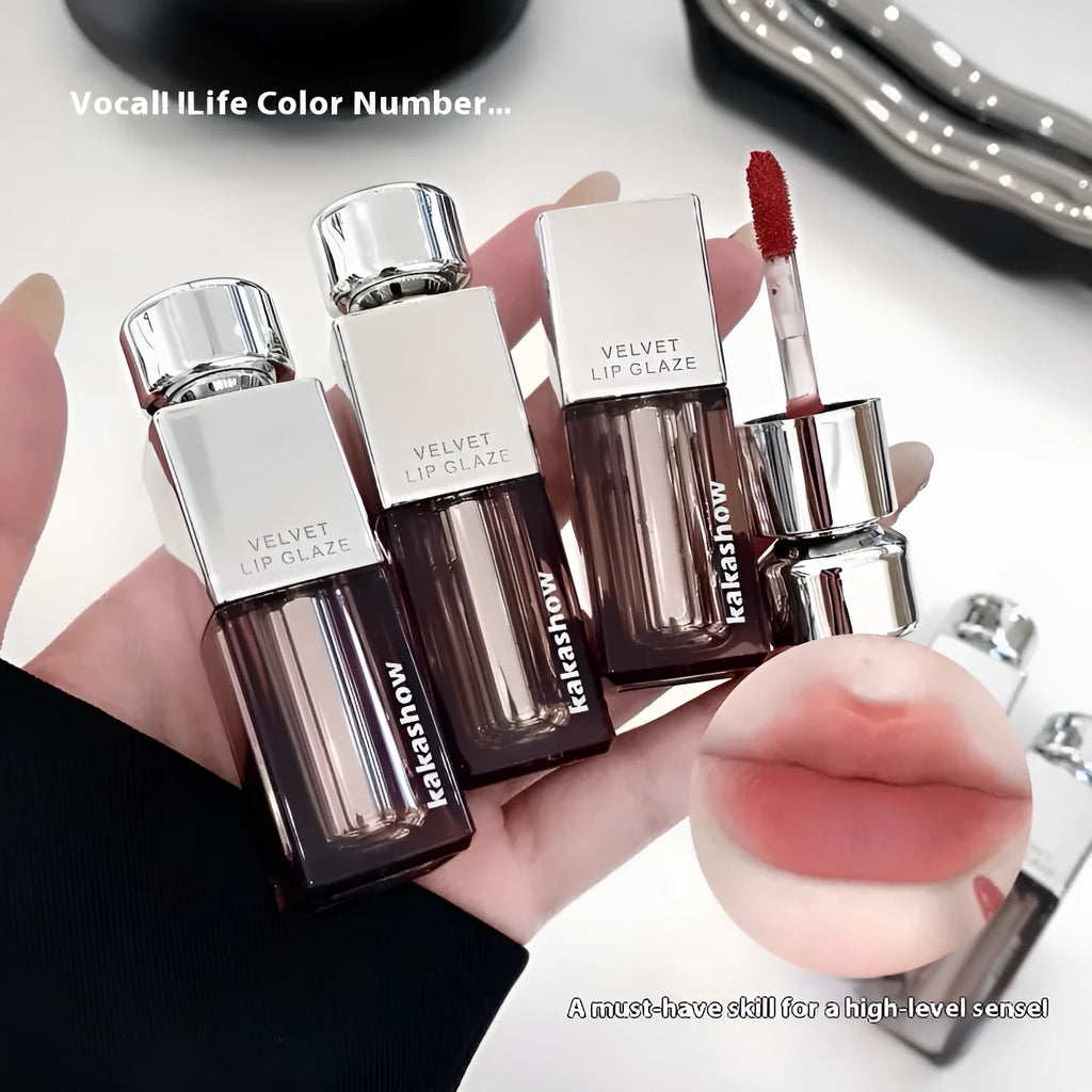 Kakashow lock colour velvet lip paint matte soft mist lipstick in six shade options