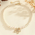 French romantic flower pendant necklace with adjustable chain and floral charm in style option 1