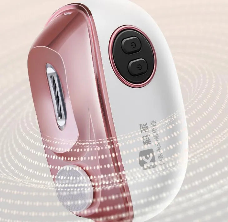 Blue electric nail clippers and polisher two-in-one with USB Type-C charging port