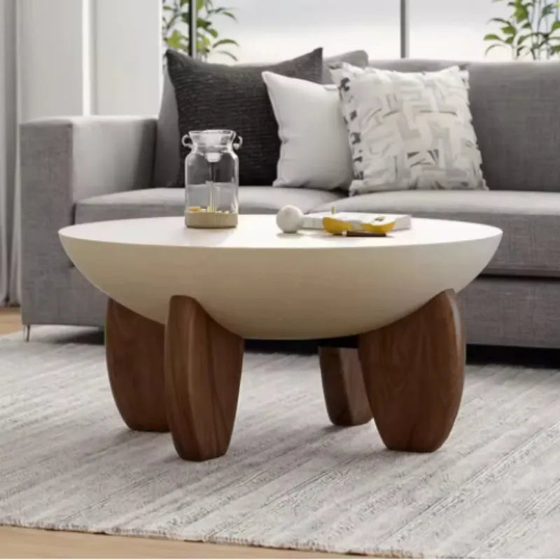 White solid wood adjustable height coffee table with storage compartment