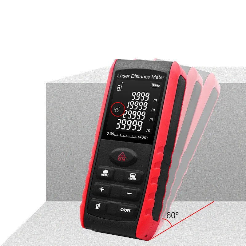 Hand-held laser range finder ABS electronic ruler 118x52x25mm E series for decoration projects