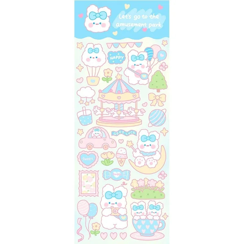 PVC waterproof cartoon style stickers for agenda notebook decoration
