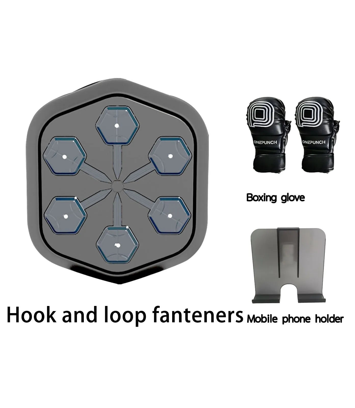 Black smart music boxing machine with Bluetooth connectivity and EVA construction