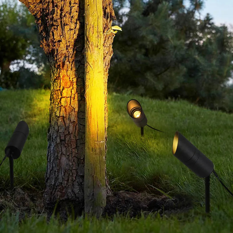 Outdoor aluminium ground lamp with LED lighting for garden pathways