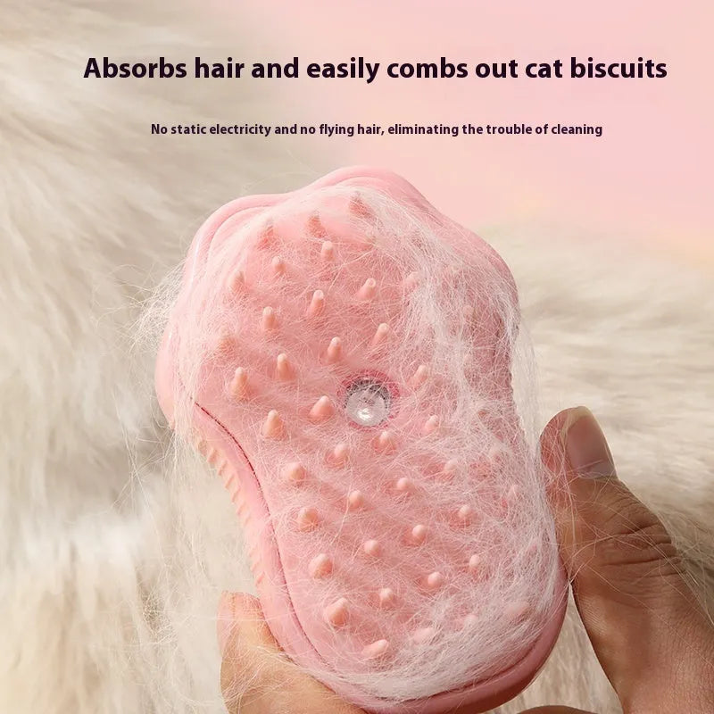 Pet spray massage comb for cats and dogs in ABS and TPR, four colour options