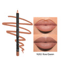 Matte lip liner pencil with 24-hour wear and cup transfer resistance in 14 shade options