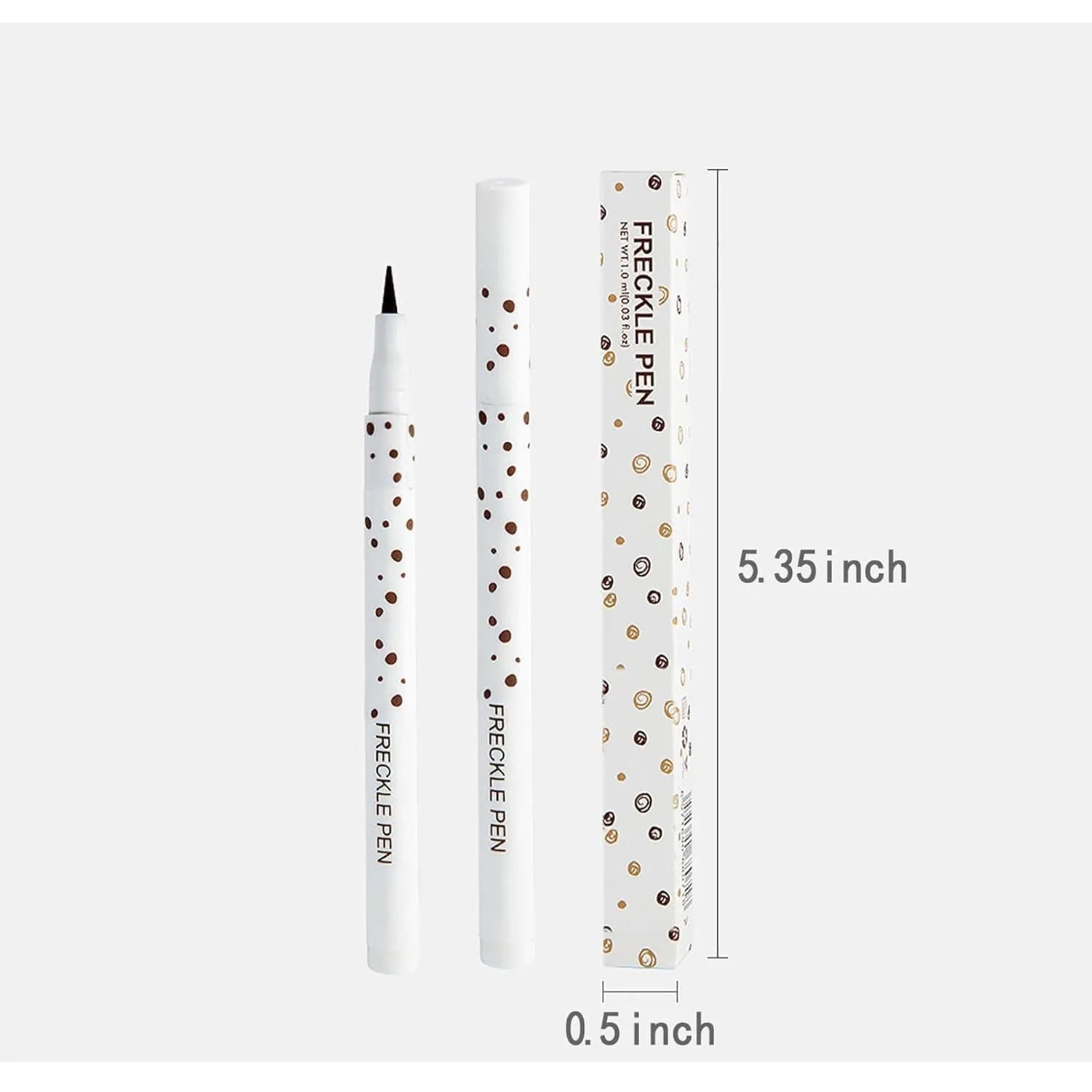 Dark brown waterproof freckle pen with precision tip for natural-looking faux freckles