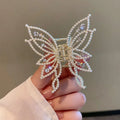 Butterfly hair clip barrette for women with electroplated alloy construction