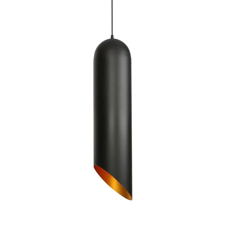 Retro iron art chandelier with matte black finish hanging from ceiling