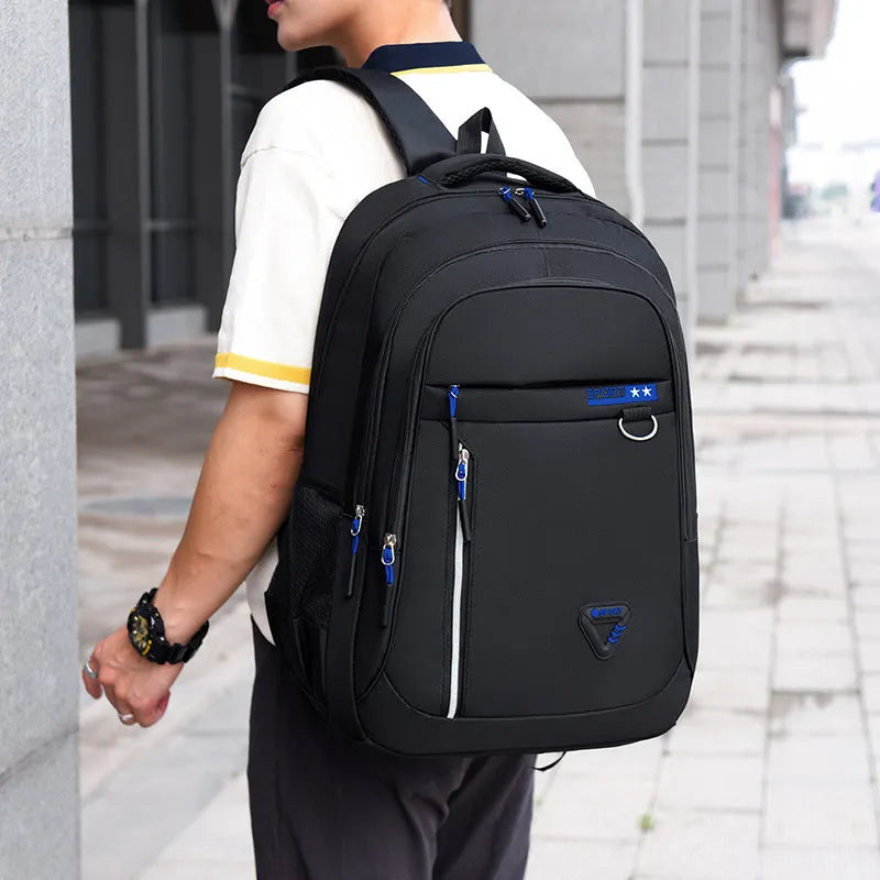 Men's Oxford cloth school backpack with air pillow belt system in multiple colours