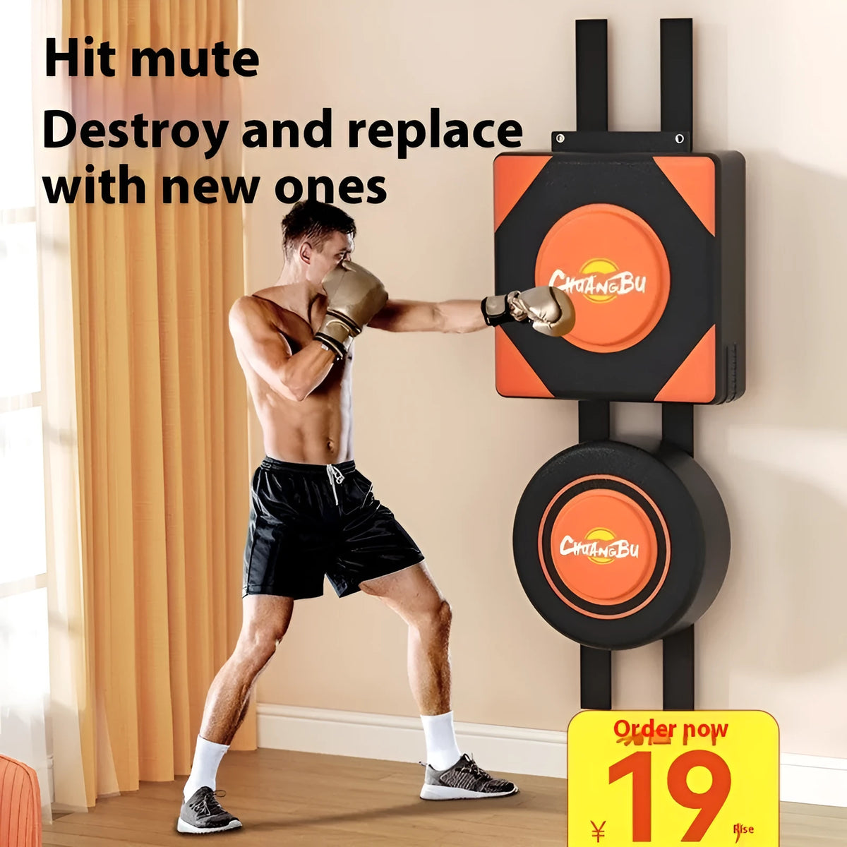 Hanging boxing sandbag wall target set in PU leather with multiple size options for home fitness training