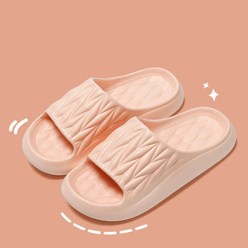Leaf texture design EVA household slippers in various colours with non-slip soles