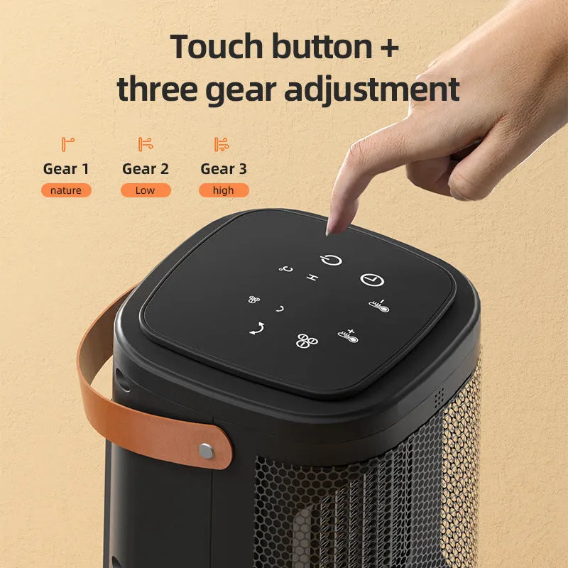 Digital hot and cold air heating radiator with touch screen and remote control for room climate management