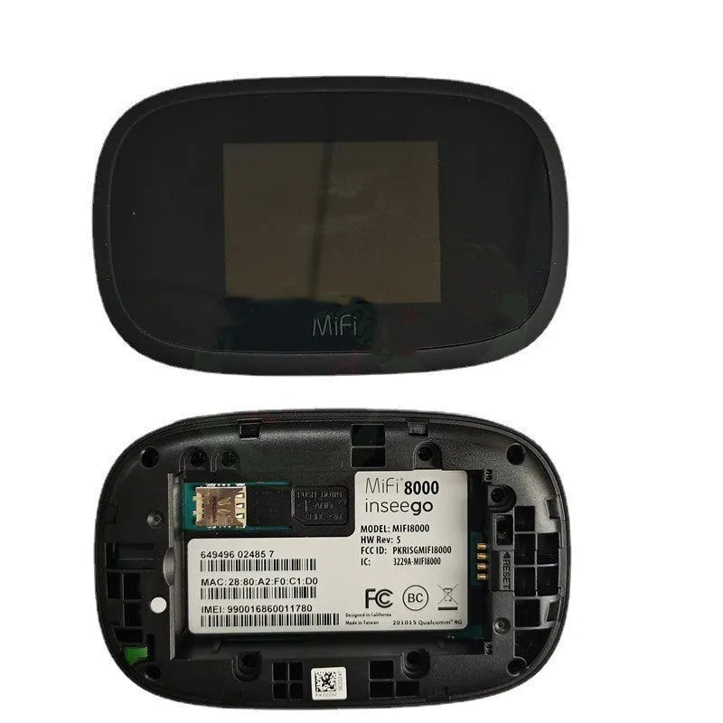 Black mifi8000 dual-core 4G portable wireless router with compact design