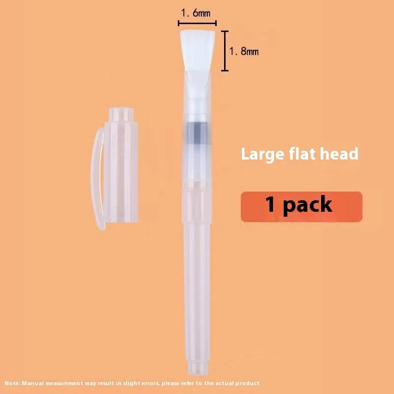 Six watercolour fountain pens with plastic body, pointed soft wool hook line, in small medium large sizes