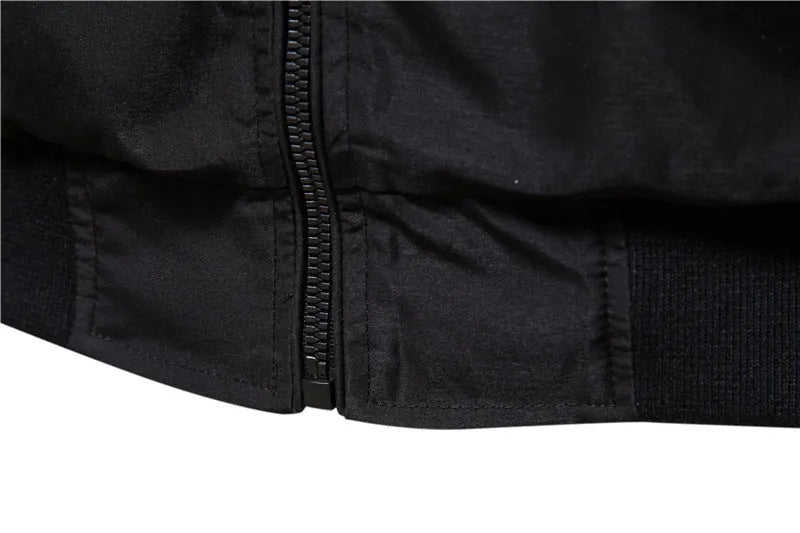 Men's thin casual jacket in polyester fabric showing solid colour design with size options S to XXL