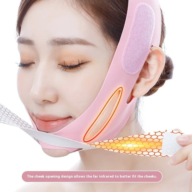 Elastic V face bandage facial contouring tool in pink and black colour options