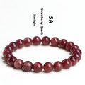 Natural strawberry quartz crystal bracelet with geometric red beads in three size options