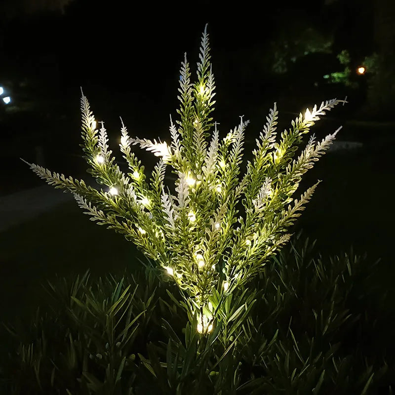 Solar-powered lavender flower shaped LED garden light for outdoor courtyard decoration