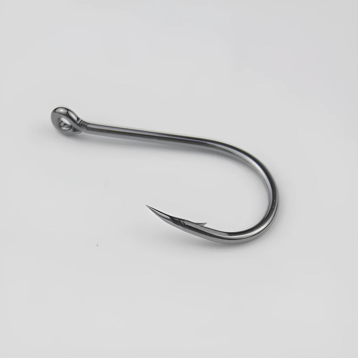 Bulk pack of barbed crooked mouth fishing hooks in alloy carbon steel for sea fishing