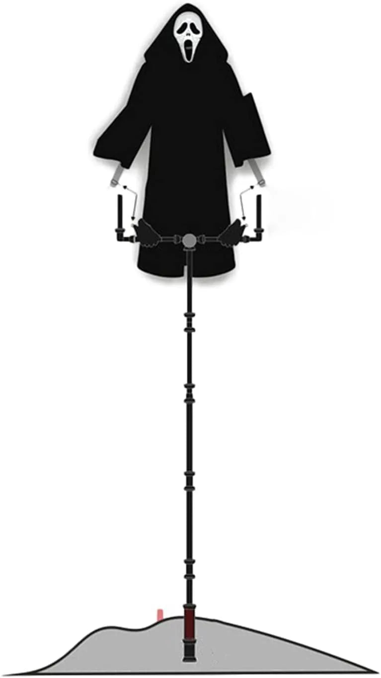 Halloween skull screaming scarecrow decoration, plastic skull prop, 70 x 40cm, for home and garden