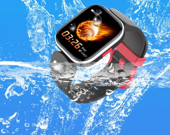 Blue H39T smart children's watch with TPU strap showing 1.4 inch screen displaying step count.