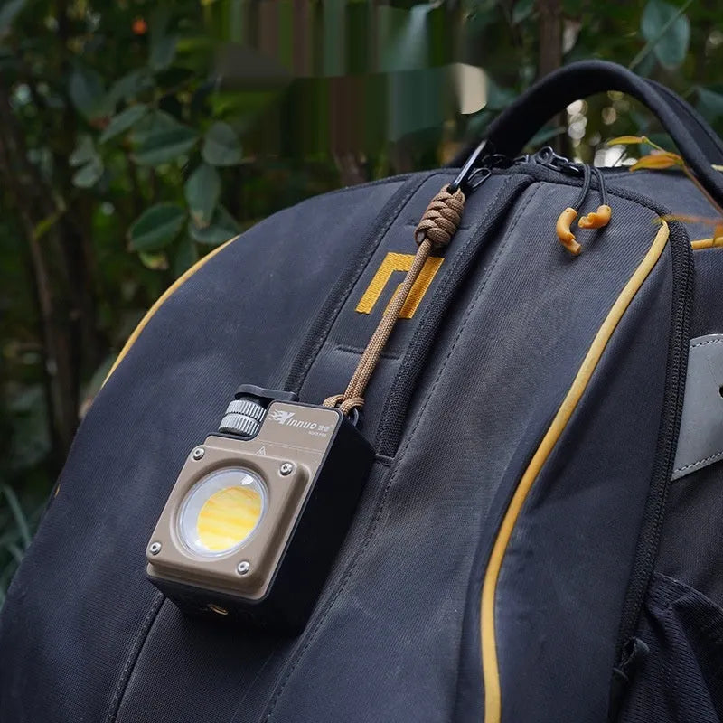 Outdoor camping lantern with 85 COB wick, 3000mAh battery, 85x55x35mm, in Jungle Green or Night Shadow Black.