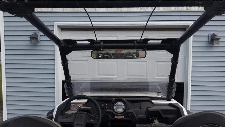 Off-road wide-angle rearview mirror for Polaris RZR roll cage, black finish