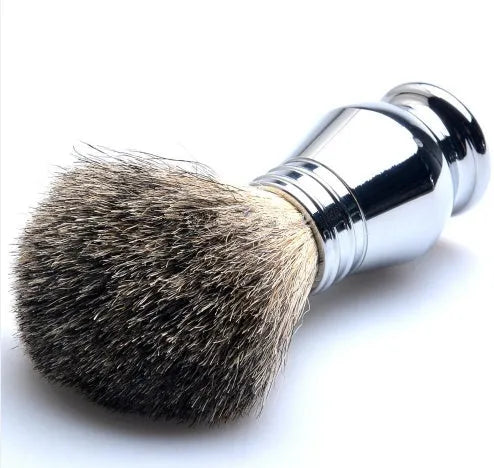 CSB men's shaving set with badger hair brush, double edge razor, chrome stand, and zinc alloy soap bowl
