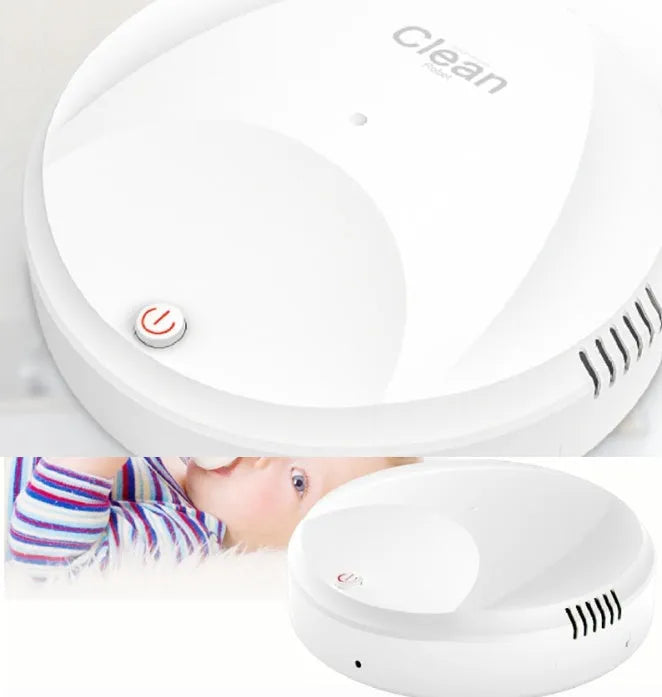 Smart vacuum cleaner charging version, black or white ABS robot, 23x23x6cm, automatic dust and hair sweeper