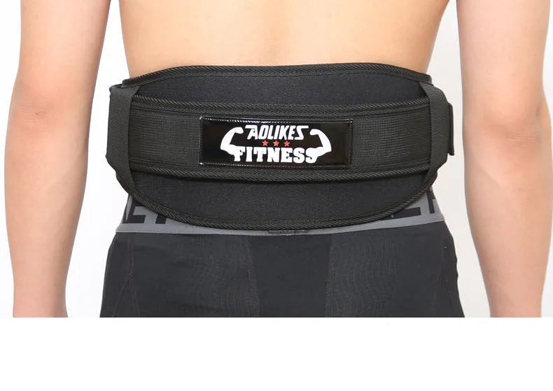 Nylon weightlifting waistband in black red yellow colours for adult fitness training