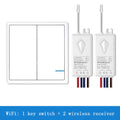 White wireless remote control switch panel 86x86mm IP66 with random paste mounting and CR2032 battery