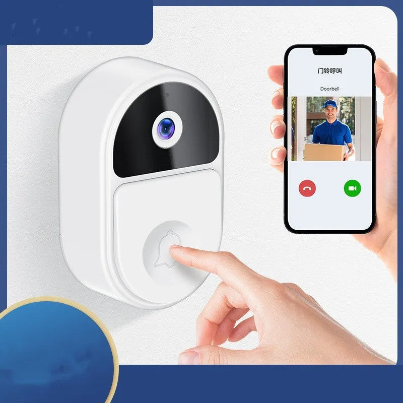 Doodle Smart Visual Doorbell V8 in black and white, showing front camera and two-way speaker.
