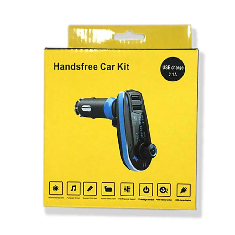 BT618C car Bluetooth FM transmitter and MP3 player unit with LCD screen.