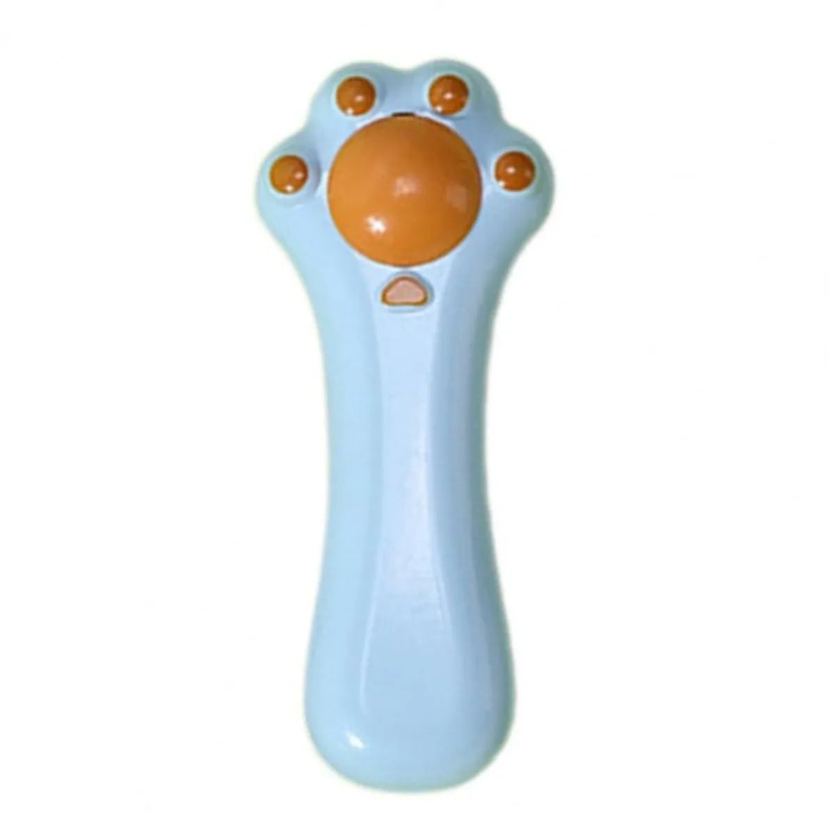 Cartoon-style dual-purpose cat toy showing massage comb attached to a catnip compartment with a dust-proof cover