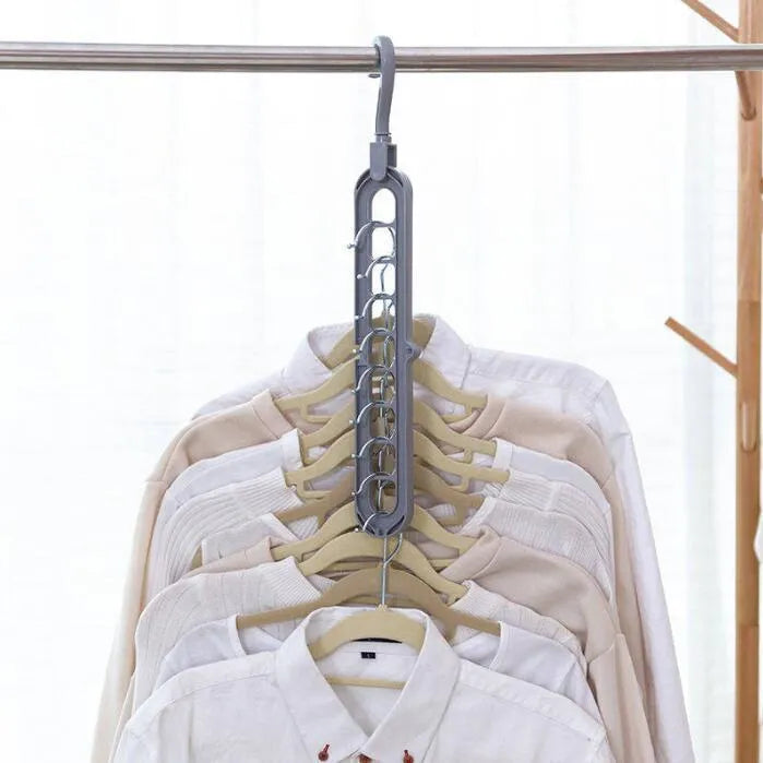 Plastic clothes hanger with rotatable storage hook in various colours, 33cm long