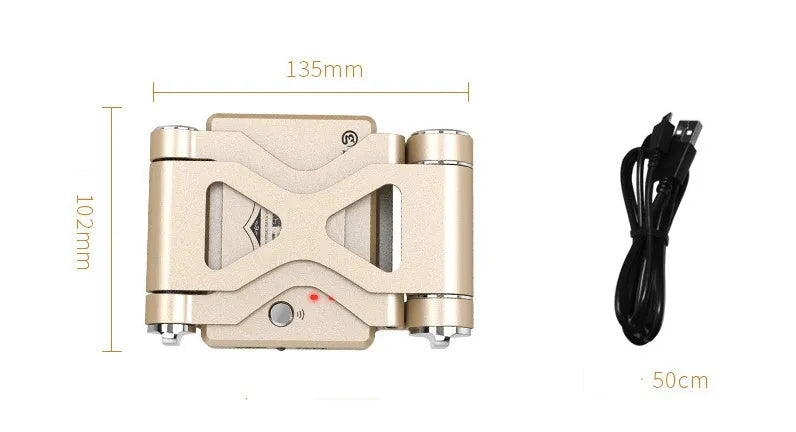 Gamesir-X1 Eat Chicken Throne Bluetooth mobile gaming controller adapter in gold or silver on a desk.